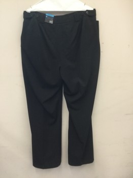 Womens, Slacks, LANE BRYANT, Charcoal Gray, Polyester, Rayon, Solid, TALL, W: 37, Zip Fly, 2 Front Pockets, Belt Loops, Button Tabs Side Waist