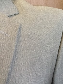 K. COLE, Heather Gray, Wool, Heathered, Metal Gray Lining, Notched Lapel, Single Breasted, 2 Button Front, Long Sleeves, 3 Pockets with Matching Pants