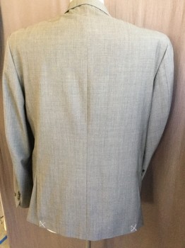 K. COLE, Heather Gray, Wool, Heathered, Metal Gray Lining, Notched Lapel, Single Breasted, 2 Button Front, Long Sleeves, 3 Pockets with Matching Pants