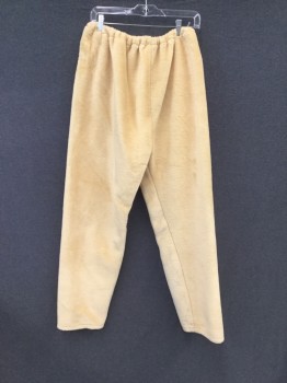 Unisex, Bottom, MTO, Camel Brown, Polyester, Solid, Ins 31, W 28+, CAMEL (2 PERSON):  Fuzzy Textured Camel Pants, Elastic Waist