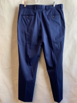 Mens, Suit, Pants, J FERRAR, Navy Blue, Polyester, Viscose, Solid, 34/29, Flat Front, 4 Pockets,