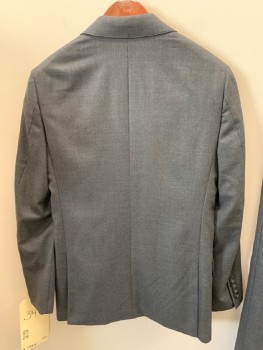 J CREW, Charcoal Gray, Wool, Heathered, 3 Pockets, N/L, 2 Buttons,