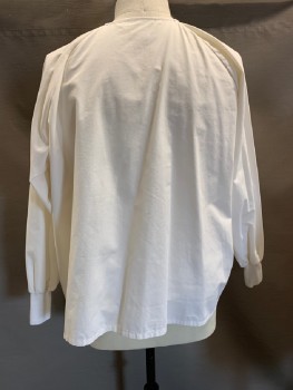 Unisex, Scrubs, Jacket Unisex, NL, Off White, Poly/Cotton, Solid, 3XL, Round Neck, 2 Pckts, Snap Front, Raglan Sleeves with Knit Cuffs