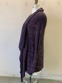 Womens, Sweater, TORID, Aubergine Purple, Purple, Pink, Violet Purple, Ivory White, Synthetic, 4X, No Closures, Purl Side Out, Large Knit Lapels