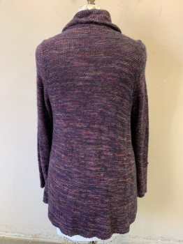 Womens, Sweater, TORID, Aubergine Purple, Purple, Pink, Violet Purple, Ivory White, Synthetic, 4X, No Closures, Purl Side Out, Large Knit Lapels
