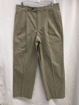 Mens, Casual Pants, PARK HALL, Beige, Brown, Blue, Poly/Cotton, Check , 30, 34, Flat Front,