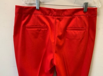 VINCE CAMUTO, Red, Solid, Slacks, Mid Rise, Slim Cropped Leg, Zip Fly, 4 Pockets