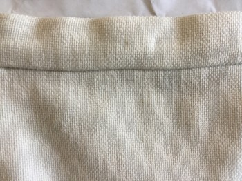 Womens, Skirt, Below Knee, NARCISCO RODRIGUEZ, Cream, Linen, Cotton, Solid, 2, 1.1" Waistband, 2 Vertical Seams Front & Back, Expose Zip Back All the Way Down