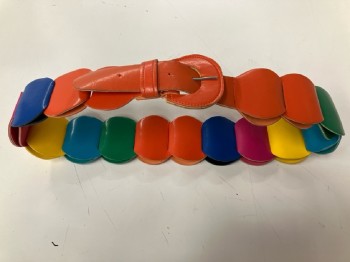 N/L, Multi-color, Leather, Leather Bubbles Loops, Self Buckle