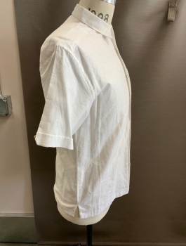 Mens, Casual Shirt, CUBAVERA, White, Cotton, Solid, S, Button Front, S/S, C.A., 1 Pocket,