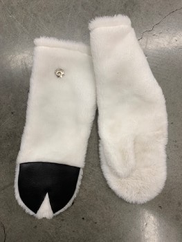 MTO, White, Black, Polyester, Vinyl, Color Blocking, Hoof Mittens With Big Snaps