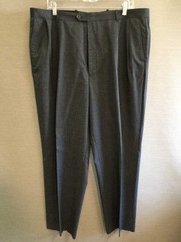 Mens, Suit, Pants, Paolo Fellini, Heather Gray, Wool, Pleated