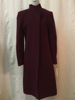 CINZIA ROCCA, Red Burgundy, Synthetic, Solid, Burgundy, Button Front, 2 Pockets,
