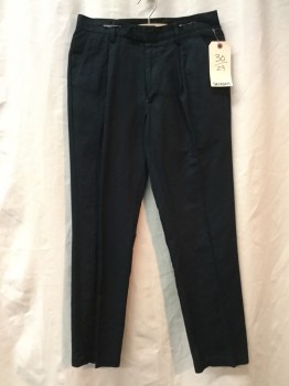 Mens, Casual Pants, SATURDAYS, Midnight Blue, Linen, Cotton, Solid, 30/29, Midnight, Pleated