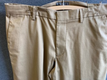 Mens, Casual Pants, DOCKERS, Tan Brown, Cotton, Solid, 33/32, Flat Front, 4 Pockets,