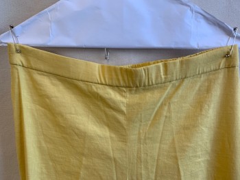 Womens, Pants, THEORY, Mustard Yellow, Linen, Solid, W:30, 8, 1.3" Waistband Front & Elastic Back, Flat Front (above Ankle)