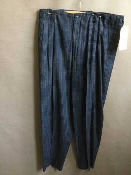 COSI L'UOMO, Black, Navy Blue, Periwinkle Blue, Green, Rayon, Plaid, Pleated, No Waistband, Belt Loops,