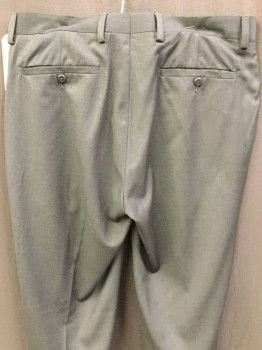 LOUIS RAPHAEL, Charcoal Gray, Polyester, Viscose, Solid, Flat Front, Zip Front, 4 Pockets, Button Tab,