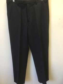 Mens, Suit, Pants, ARMANI COLLECTION, Purple, Lilac Purple, Wool, Stripes - Pin, 34/30, Flat Front, Creased Legs, Zip Fly