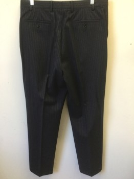Mens, Suit, Pants, ARMANI COLLECTION, Purple, Lilac Purple, Wool, Stripes - Pin, 34/30, Flat Front, Creased Legs, Zip Fly