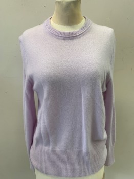 Womens, Pullover Sweater, EQUIPMENT, Lavender Purple, Cashmere, Solid, S, Long Sleeves, Crew Neck,