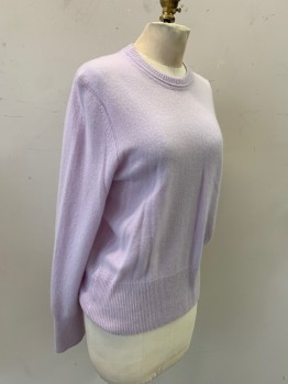 Womens, Pullover, EQUIPMENT, Lavender Purple, Cashmere, Solid, S, Long Sleeves, Crew Neck,
