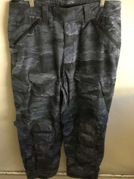 Tactical Performance, Navy Blue, Blue, Black, Gray, Nylon, Cotton, Camouflage, Tactical Cargo & Zip Pockets Built In Knee Padding  See Photo Attached,