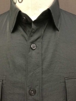 VINCE, Dk Gray, Nylon, Solid, Dark Gray, Collar Attached, Button Front, 2 Pockets W/flap, Long Sleeves, See Photo Attached,