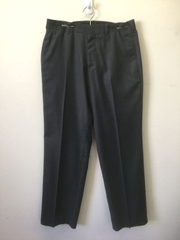 BILLY LONDON, Charcoal Gray, Polyester, Rayon, Solid, Flat Front, Zip Fly, 4 Pockets, Straight Leg