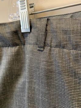 SIAM COSTUMES , Gray, Charcoal Gray, Wool, Check - Micro , Flat Front, Button Fly, 4 Pockets, Belt Loops, Suspender Buttons at Inside Waist, Made To Order