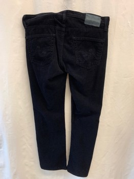 Mens, Casual Pants, ADRIANO GOLDSCHMIED, Black, Cotton, 31, 32, Top Pockets, Zip Front, Flat Front