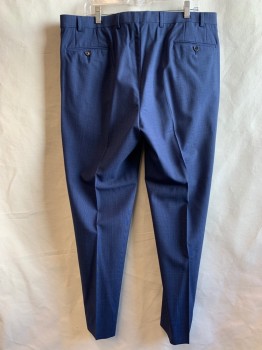 Mens, Suit, Pants, LAUREN, Navy Blue, Wool, Solid, 38/30, Flat Front, 4 Pockets, Belt Loops,