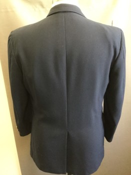 ARNOLD PALMER, Navy Blue, Wool, Solid, 2 Buttons,  Notched Lapel, 3 Pockets,