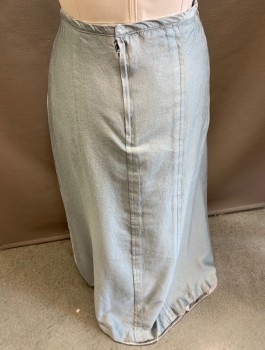 MTO, Slate Blue, Silver, Polyester, Solid, Princess Seam with Lace Inset at Bottom of Hem.