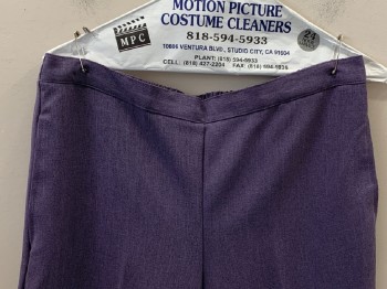 Womens, Pants, ALFRED DUNNER, Lavender Purple, Black, Polyester, Spandex, 2 Color Weave, W: 32, 10P, F.F, Side Pockets, Elastic Waist Band