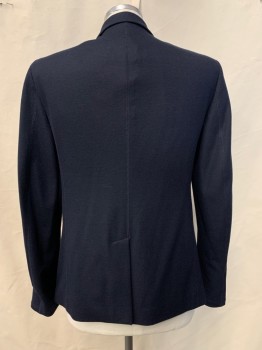 Mens, Sportcoat/Blazer, RAG + BONE, Midnight Blue, Wool, Solid, 42, 2 Buttons, Single Breasted, Notched Lapel, 3 Pockets,