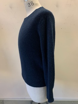 Mens, Pullover Sweater, BANANA REPUBLIC, Navy Blue, Wool, Solid, S, L/S, Crew Neck