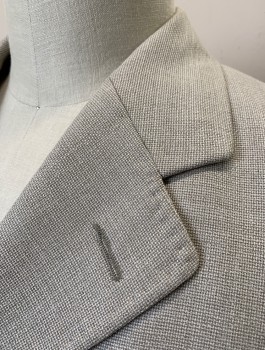 SIAM COSTUMES , Taupe, Linen, Solid, Single Breasted, Notched Lapel with Hand Picked Stitching, 4 Buttons, 3 Pockets, Made To Order