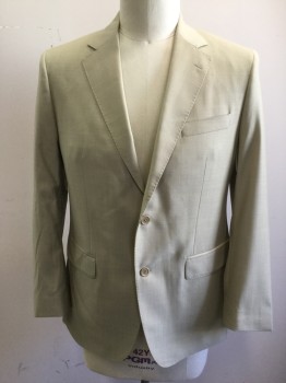 RUGGIERO, Tan Brown, Wool, Solid, Single Breasted, Notched Lapel, Hand Picked Collar/Lapel, 3 Pockets, 2 Buttons