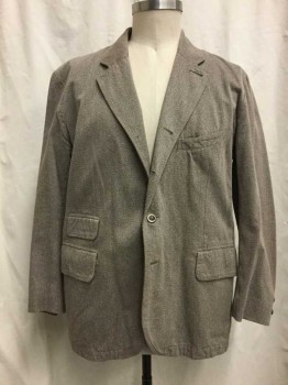 RRL , Brown, Cotton, Wool, Heathered, Heather Gray, Notch Lapel, 4 Buttons, 4 Pockets,