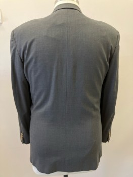 ERMENEGILDO ZEGNA, Gray, Wool, Glen Plaid, C.A., Notched Lapel, SB. 3 Pckts,