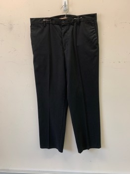 Mens, Casual Pants, DOCKERS, Black, Cotton, Solid, 36/31, F.F, 4 Pockets, Zip Fly