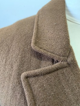 N/L MTO, Brown, Wool, Solid, Thick Wool, Single Breasted, 3 Buttons,  Notched Lapel, 2 Hip Pockets with Flaps, Ankle Length, Plain and Modest/Working Class, Made To Order