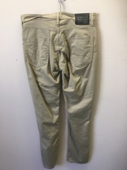 Mens, Casual Pants, LEVI'S, Khaki Brown, Cotton, Elastane, Solid, 32/32, Flat Front, Jean Style 5 Pockets, Button Fly, Belt Loops, Crotch Reinforcement