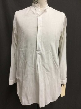 White, Cotton, Grid , White with Self Grid Print, Long Sleeves, 3 Buttons,