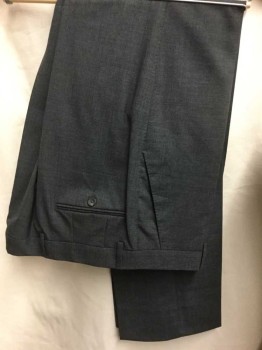 Mens, Suit, Pants, PAUL SMITH, Gray, Wool, Solid, In32, W36, Flat Front,