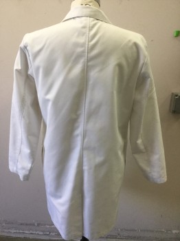 GREYS ANATOMY, White, Cotton, Solid, Button Front, Notched Lapel, Patch Pockets