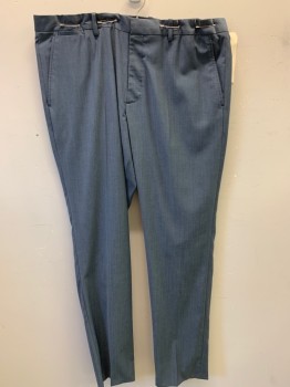 THEORY, Gray, Wool, Polyester, Solid, Flat Front, 5 Pockets,