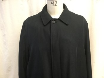 Mens, Coat, Trenchcoat, NEWPORT HARBOR, Midnight Blue, Polyester, Cotton, Solid, 50, Single Breasted with Concealed Button closure, Spread Collar, 2 Side Entry Pockets, Long Sleeves, Back Vent,  Belted Cuffs, Below the Knee Length, Removable Liner