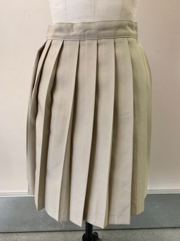 Childrens, Skirt, FRENCH TOAST, Khaki Brown, Polyester, Solid, 12, Pleats, Side Zip,